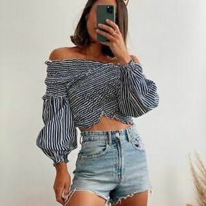 Zara Smocked Crop Top